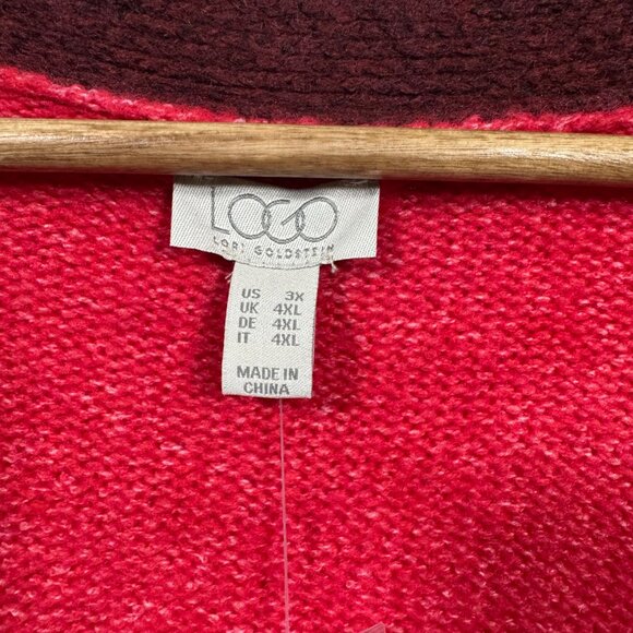 LOGO by Lori Goldstein Button Front Colorblock Cardigan Sweater Size 3X Cozy - Picture 5 of 5